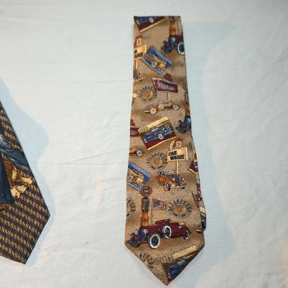 Men's Tie Set, Saturday Evening Post And Vintage Cars, Beautiful Mens Ties ..